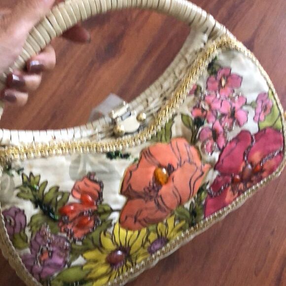 Vintage Hand made beaded and rattan handbag purse - Picture 13 of 13